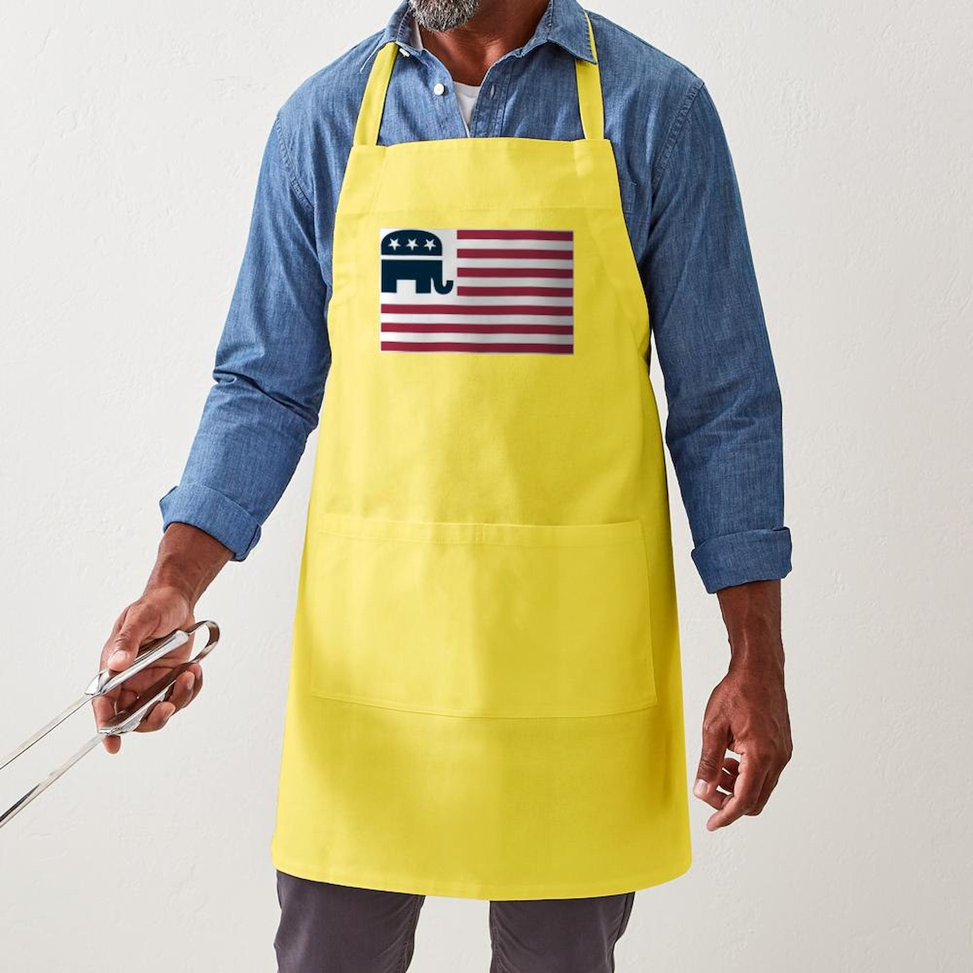 CafePress - GOP Flag BBQ - Kitchen Apron with Pockets, Grilling Apron, Baking Apron