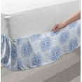 thumbnail image 2 of Geometry Bed Skirt, Proportion of the World with Intersecting Concentric Spiral Art, Elastic Bedskirt Dust Ruffle Wrap Around for Bedding Decor, 4 Sizes, Pale Blue, by Ambesonne, 2 of 2