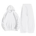 thumbnail image 6 of LILIYA Girls Sweatsuit Fashion 2 Piece Hoodie and Sweatpants Set Teen Girls Athletic Sets Hooded Sweatshirts and Wide Leg Joggers Warm Tracksuit Fall Winter Back to School Clothes with Pockets, 6 of 6