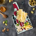 thumbnail image 5 of 50th Birthday Cutting Board, Birthday Slogan Forever 18 Experience Age and Life, Decorative Tempered Glass Cutting and Serving Board, Wine Bottle Shape, Red Black White, by Ambesonne, 5 of 5