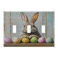 thumbnail image 2 of Switch Panel 4.48x6.37In Switch Plate Wall Panel Living Room Kitchen Bedroom Study Switch Panel Stylish Decoration Cute Easter Brown Bunny, 2 of 8