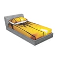 thumbnail image 3 of Ambesonne Tropical Fitted Sheet & Pillow Sham Set, Sunny Beach Exotic, Queen, Pale Orange Brown, 3 of 3