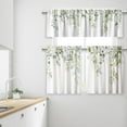 thumbnail image 2 of Sage Green Kitchen Curtains and Valances Set of 3 Spring Summer Leaf Kitchen Curtains Set Kitchen Valances for Windows Treatment Tiers for Bathroom, 2 of 6