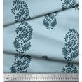 thumbnail image 3 of Soimoi Poly Georgette Fabric Leaves Block Print Fabric by Yard 42 Inch Wide, 3 of 5