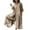 Khaki, variant on Utoimkio Plus Size Jumpsuits for Women Dressy Long Sleeve Loose Overalls Turn Down Collar One Piece Rompers Playsuit Long Jumpsuits