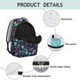 thumbnail image 4 of Alien UFO Deep Blue Pattern Backpack for School, Cute School Bag with Adjustable Shoulder Straps and Padded Back, 15.3"x11"x7.1", 4 of 5