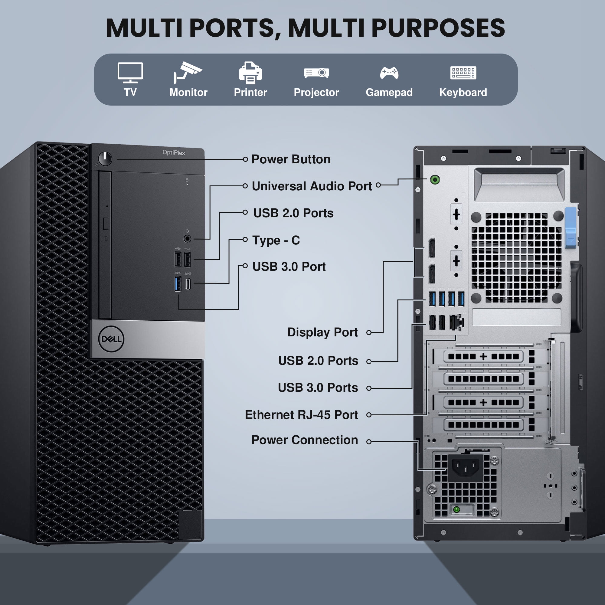 Restored Dell OptiPlex Desktop Computer Tower Intel Hexa Core i7
