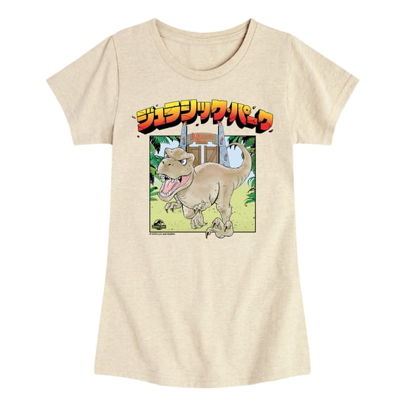 Jurassic Park - Anime Jurassic Park - Youth Girls Fitted Short Sleeve T-Shirt