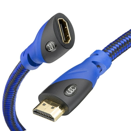 HDMI Extender - Male to Female Extension Cable - 15 Feet High-Speed HDMI Cable (2.0b) 4k Resolution - Supports: 3D, HD, 2160p, Ethernet, Audio (Best Hdmi Over Ethernet Extender)