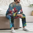 thumbnail image 7 of Salouo Pond Cute Axolotl Print Button-Front Long Sleeve Pajama Set for Men, Soft 2Pjs Men's Long Sleeve Sleepwear-Large, 7 of 7