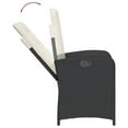 thumbnail image 3 of vidaXL 3 Piece Garden Dining Set with Cushions Black Poly Rattan, 3 of 5