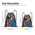 thumbnail image 2 of Daiia Vibrant Rainbow Parrot Fantasy Pattern Drawstring Backpack, Gym Bag, Lightweight Backpack, Water-Resistant Bag Travel Sports Backpack, Fitness Bag, Yoga Bag-Small, 2 of 6