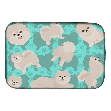 

White Pomeranian Dish Drying Mat 14 in x 21 in