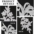 thumbnail image 6 of 4 Pairs 2 Styles Embroidery Floral Applique White Iron on Patches Beige Sew on Applique Blossom Leaves Lace Fabric Appliques for DIY Sewing Crafts Wedding Clothing Backpacks Embellishments, 6 of 6