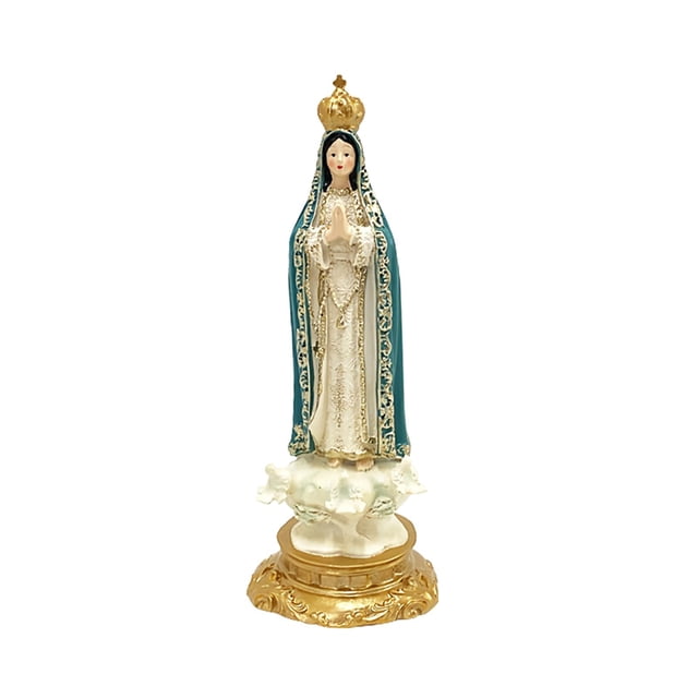 veasfak Our Lady of Fatima Figure Collection Crafts Chapel Gift Religious Decoration blue