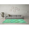 thumbnail image 3 of Ahgly Company Indoor Rectangle Abstract Turquoise Blue Contemporary Area Rugs, 4' x 6', 3 of 4