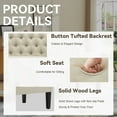 thumbnail image 4 of Modern Upholstered Settee  with Back and Wood Legs, Button Tufted Banquette Loveseat Sofa for Dining Room Living Room Entryway, 4 of 12