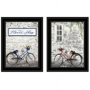 Romantic Bicycles 2-Piece Vignette by Lori Deiter Printed Art Wood Multi-Color