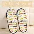 thumbnail image 2 of Fotbe Colorful Mustache Pantuflas Peludas para Mujer con Estampado, Zapatillas de Peluche, Zapatos de Invierno para Casa, Uso Interior y Exterior-Large, 2 of 8