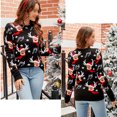 thumbnail image 3 of Jersey navideño para mujer, de punto, de manga larga y cuello redondo, con copos de nieve de reno, jersey noruego suave y cálido para invierno (XXL), 3 of 5