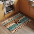 thumbnail image 2 of Western Texas Star Retro Entryway Rug 2'x3'&nbsp; Non Slip Front Door Mats, Country Farmhouse Teal Brown Wood Grain Entrance Rugs Indoor Outdoor Carpet, Floor Mats Small Area Rug for Bedroom Kitchen, 2 of 8