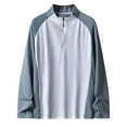 thumbnail image 5 of PNTUTB Men's Fashion Color Blocked Lightweight Breathable Long Sleeve Crew Neck Sports Top, 5 of 6