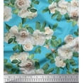 thumbnail image 1 of Soimoi Cotton Duck Fabric Leaves & Begonia Flower Fabric Prints By Yard 42 Inch Wide, 1 of 1