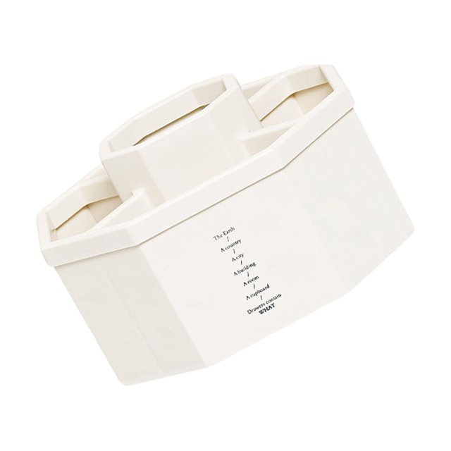 Bewildely Gran capacidad de oficina para niñas lindo cubo cosmético portalápices, soporte grande para niñas blanco 5 rejillas/no giratorio Type3 NO3
