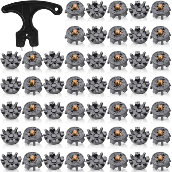 51 Piece Golf Spikes, Golf Cleats Replacement with Cleat Spanner, Metal Thread Screw 6 mm Soft Pins Stud for Lawn Cricket Shoes Players