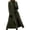 Army Green, variant on Women Winter Overcoat Open Stitch Turn-down Collar Long Sleeves Windbreaker Loose Cardigan Calf Length Outdoor Woolen Coat