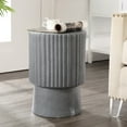 thumbnail image 4 of Louisa 19" Modern Art Deco Tambour Accent Table , Gray Terrazzo Finish, 4 of 9