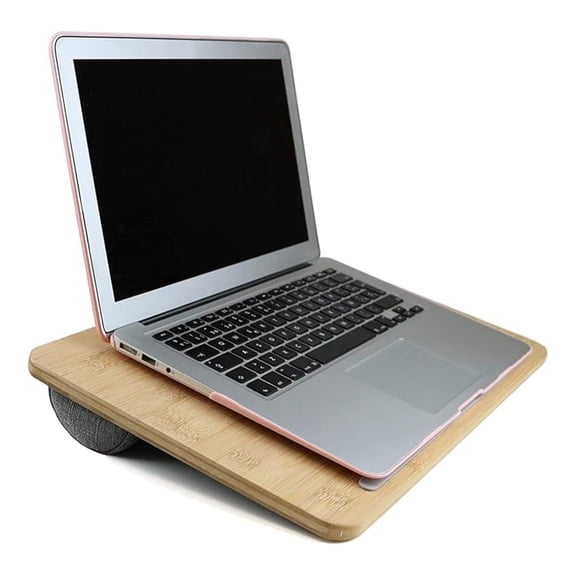 - Wooden Laptop Stand for Lap, Desk with Cushion (17 inch), Portable Tray Bed and Sofa