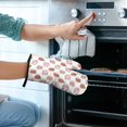 thumbnail image 3 of Cow and Strawberry Pink Pattern Cute Oven Mitts 2-Pack Set, Heat Resistant Kitchen Gloves for Oven, 7.7"x12", 3 of 5