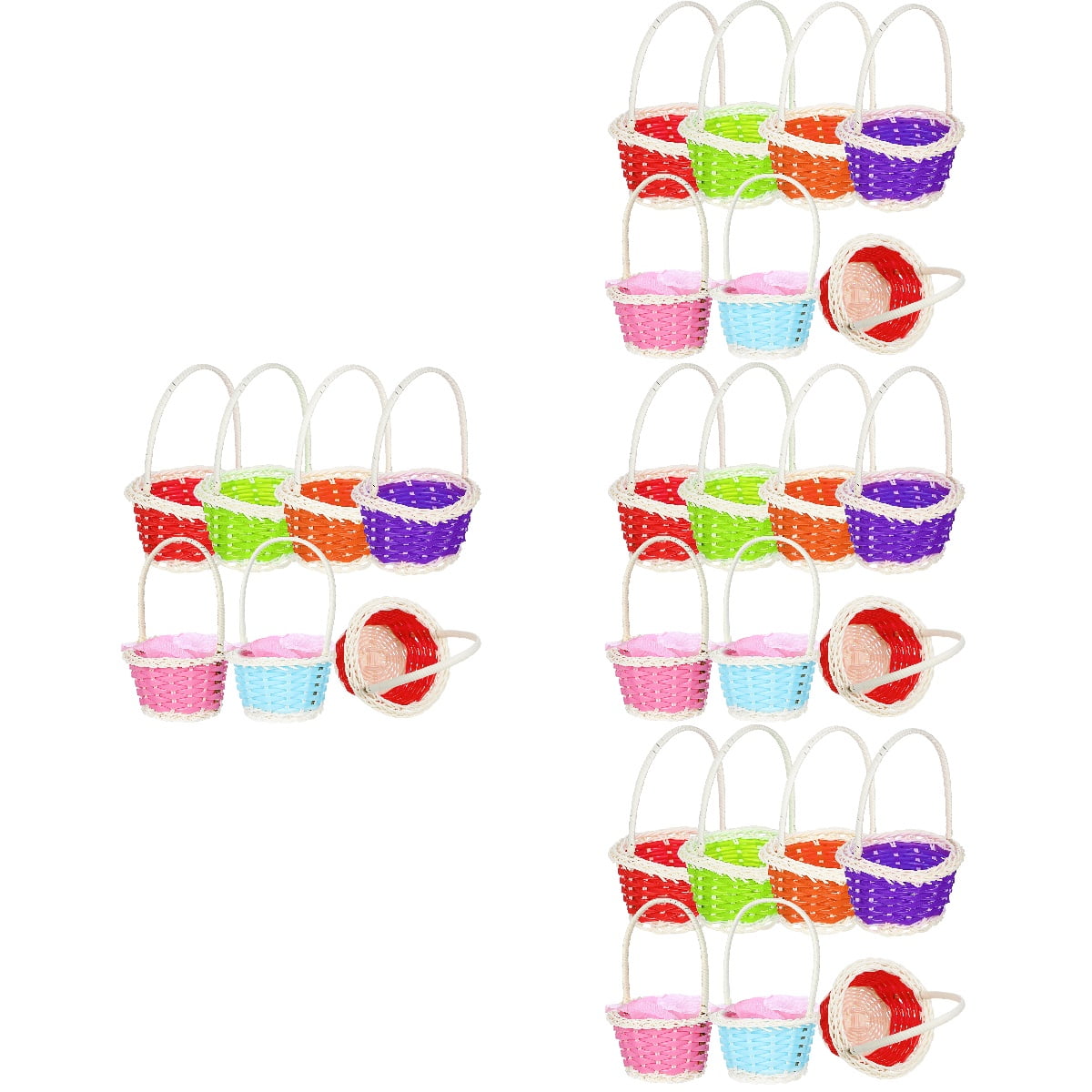 unbranded 24 pcs  Small Woven Baskets with Handle Easter Egg Baskets Candy Baskets Flower Baskets
