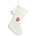thumbnail image 1 of Christmas Knitted Stocking With Personalised Christmas Alphabet Decorations For Alphabet Letter Initial White D, 1 of 9