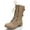 Light Camel PU, variant on Soda Dome Mid Calf Height Women's Military / Combat Boots