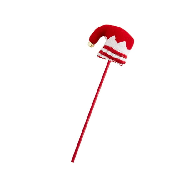 Bfogop Christmas Elf Hat Picks Xmas Tree Topper Decorations, 12 Inch Striped Plush Stuffed Elf Hat Ornaments Vase Filler Party Decor Tree Topper for Xmas Holiday Indoor Outdoor Party