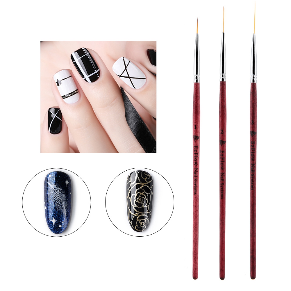 Doact 3 Pcs Nail Brush Nail Art Brushes Professional Personal For Nail Salon Home Diy Walmart Com