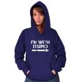 thumbnail image 4 of I'm With Stupid Best Friend BFF Goals Unisex Plus Fleece Graphic Hoodie Brisco Brands 3X, 4 of 5