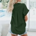 thumbnail image 5 of Button Up Shirt Women! Comdrip Sleeve Blouse Short Casual Popular Fashion Tee Tops(S 3XL) Pocket Button Womens Women's T Shirts Short Sleeve Shirts for Women Green M, 5 of 6