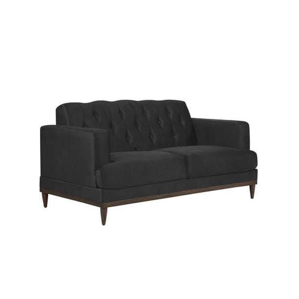 Sofá 2 cuerpos Tecolote velvet - Negro GAIA Contemporáneo
