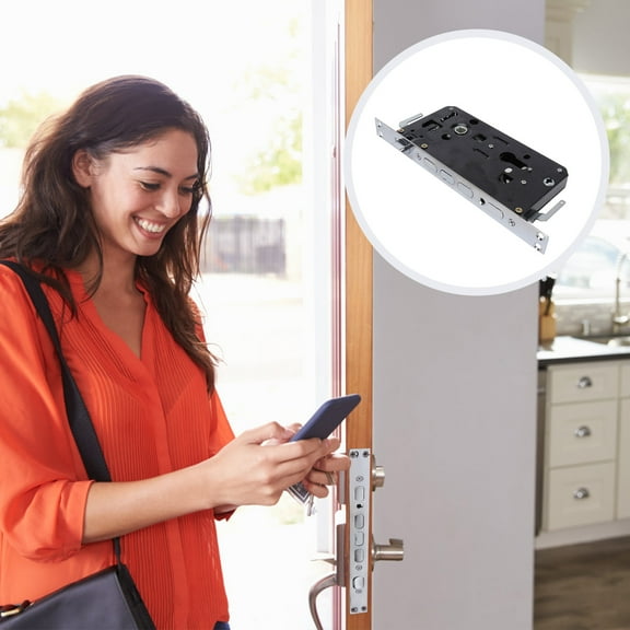 GOOHOCHY Double Keyed Deadbolt 1Pack Silver Iron Alloy Anti Theft Door Lock Body 9.4X3.5X0.9In