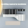 thumbnail image 4 of Hair Dryer Holder with 3 Storage Grids and Hooks, No Drill Wall Mount Bathroom Organizer for Hair Tools & Accessories, 1 Pack, 4 of 5