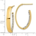 thumbnail image 4 of 14k Yellow Gold Polished Crystals from Swarovski J-Hoop Earrings - 28mm- Made In Italy, 4 of 6