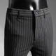 thumbnail image 4 of Pantalones de verano a rayas recortados para hombre, pantalón de traje masculino con drapeado fluido, nuevo y elegante, de alta calidad, estilo coreano, ropa elegante, 4 of 5