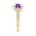 thumbnail image 3 of ANGARA Natural 0.8 Ct. Amethyst with Diamond Classic Ring in 14K Yellow Gold for Women (Ring Size: 11.5), 3 of 9