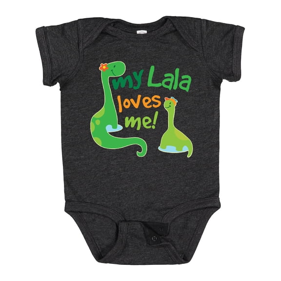 Inktastic My Lala Loves Me Grandson Dinosaur Boys Baby Bodysuit