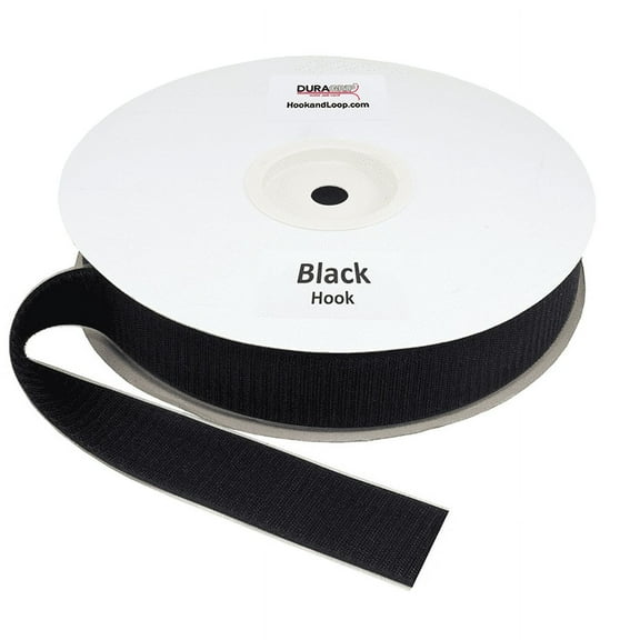 DuraGrip® Brand - 2" Black Hook Peel & Stick - Acrylic