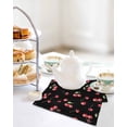 thumbnail image 4 of Cherry Rustic Kitchen Dish Towels for Drying Dishes Set of 3, Spring Summer Tropic Fruit Black Waffle Weave Microfiber Hand Tea Bathroom Towels Quick Dry & Absorbent Towel 12x12, 4 of 7