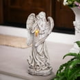 thumbnail image 3 of Northlight LED Solar Lighted Angel with Cross Garden Statue - 19", 3 of 9